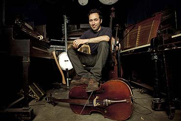 Diego Stocco with his instruments